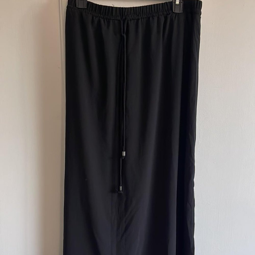 Black Maxi Skirt with Draw Strings!